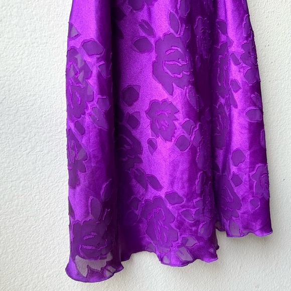 Victoria's Secret Gold Label Purple Floral Print Slip Lingerie Dress Sz S - Picture 6 of 13